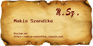 Makis Szendike névjegykártya